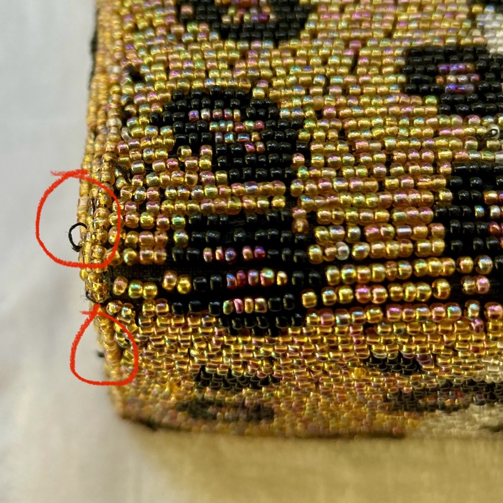 Vintage Christiana Leopard Print Beaded Handbag Purse - Picture 13 of 16